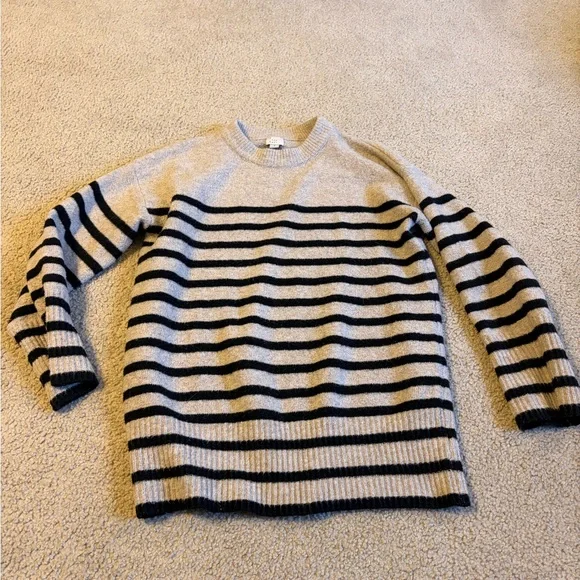 a new day Beige and Black Striped Crew Sweater - Picture 2 of 4